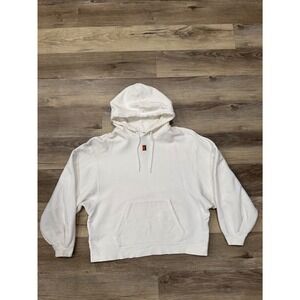 Nike Tennis Court Logo Hoodie White Sweatshirt Pullover Hooded Top Women's